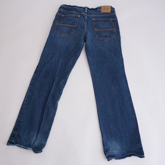 Abercrombie & Fitch Dark Wash Classic Straight Bootcut Blue Denim Jeans 32X32 - Picture 2 of 15